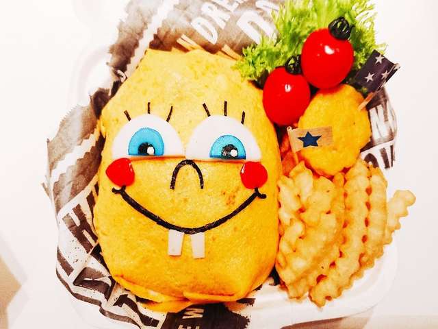 スポンジボブ♪オムライス♪キャラ弁♪♪